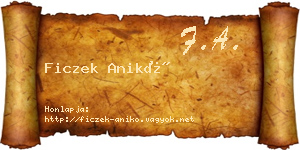 Ficzek Anikó névjegykártya